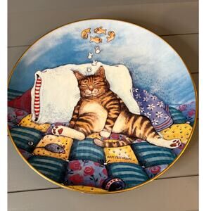 Vtg. Gary Patterson 1992 Comical Cats "Cat Nap" Porcelain Plate